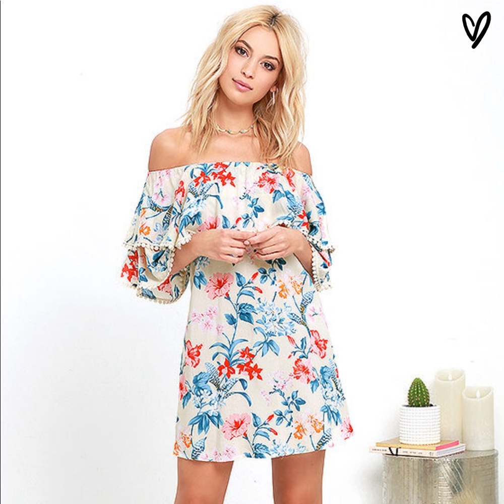 Lulu’s FLORAL I KNOW CREAM Dress